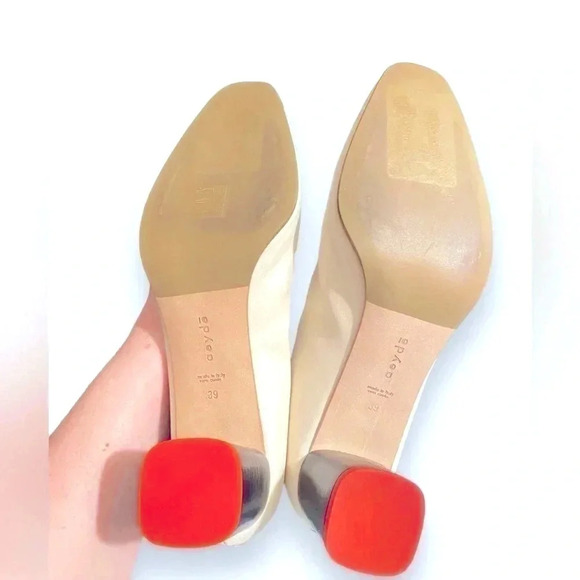 aeydē Germany Florence Block Heel Boot in Creamy White Nappa Leather Size 8 - Picture 6 of 8